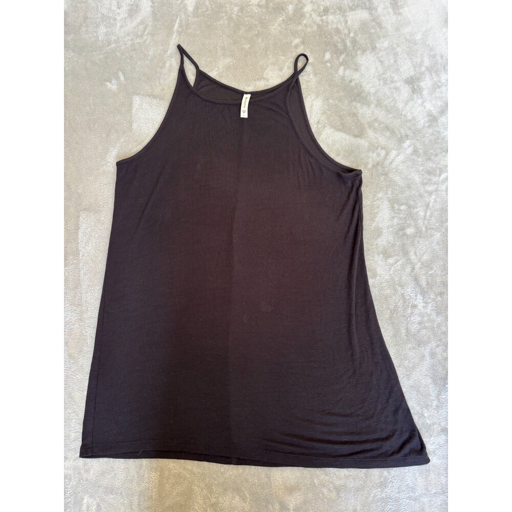 Athleta Dress Womens L Black Large Ribbed Lounge Travel Sleep Tank Minimalist